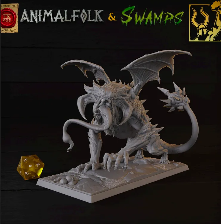 criatura, monstro, voador, demônio