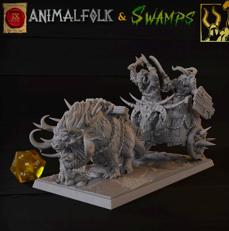 guerreiro, minotauro, carruagem, criatura, monstro,