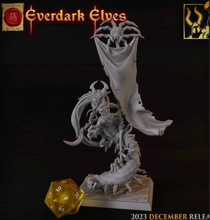 estandarte, elfo, feminino, feminina, mulher, criatura, monstro,