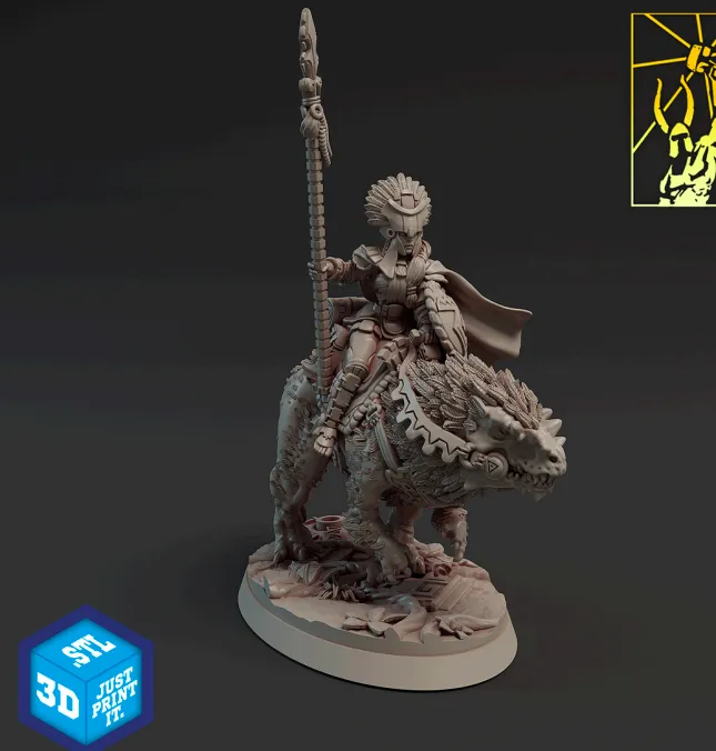 dinossauro, criatura, montaria, amazona, mulher, feminino