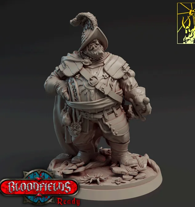 conquistador, capitão, masculino, orc, ogro, homem, pirata