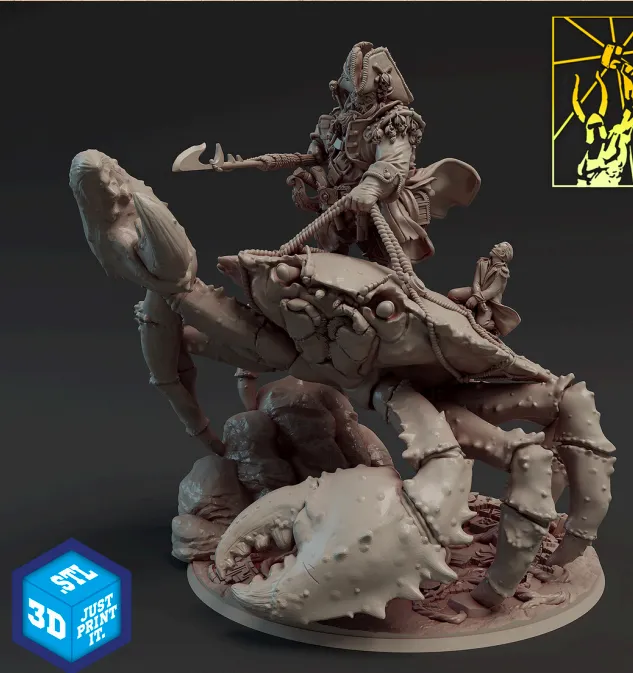 orc, ogro, pirata, montaria, caranguejo, animal, animais, animais,