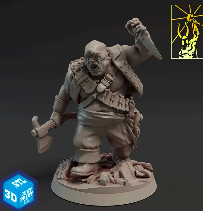 orc, ogro, pirata, tripulação, homem, masculino