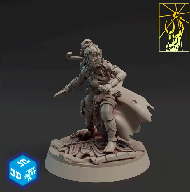 caçadora, tribal, amazona, feminino, mulher, caveira, guerreiro, guerreira, patrulheiro, patrulheira