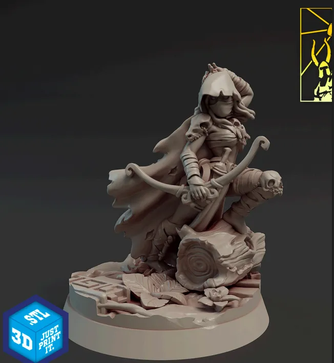 arqueiro, arqueira, arco, caçadora, tribal, amazona, feminino, mulher, caveira, guerreiro, guerreira, patrulheiro, patrulheira