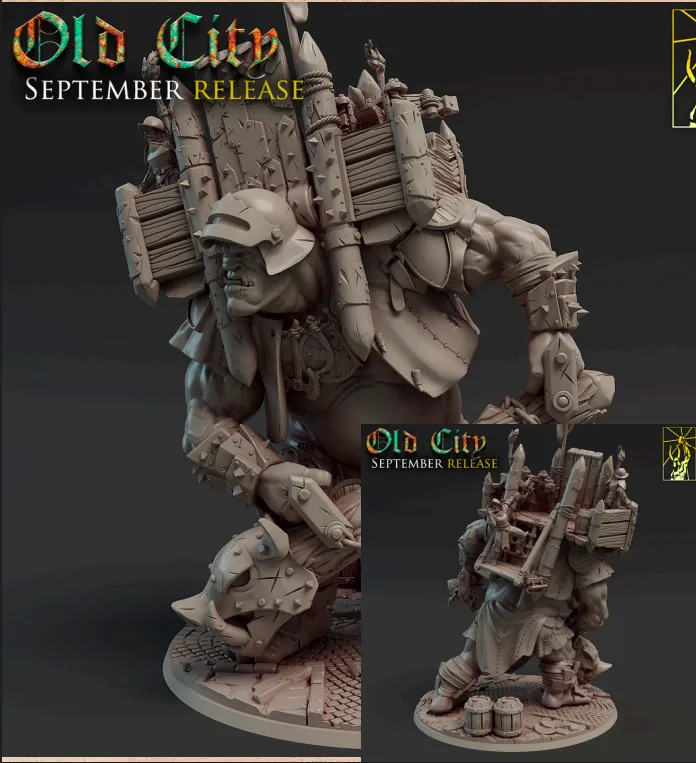 gigante, fortaleza, vigia, criatura