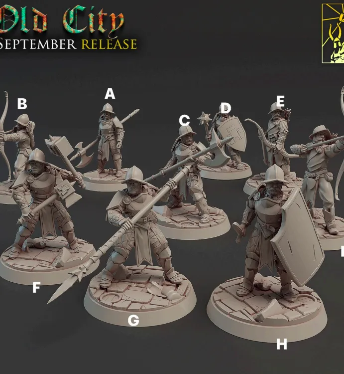 guarda, patrulheiro, soldado, vigia, homem, masculino, humano, arqueiro, escudo, lança, machado