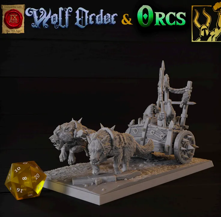 goblin, carroça, montaria, animal, animais, animais, lobo, cenário, item, itens