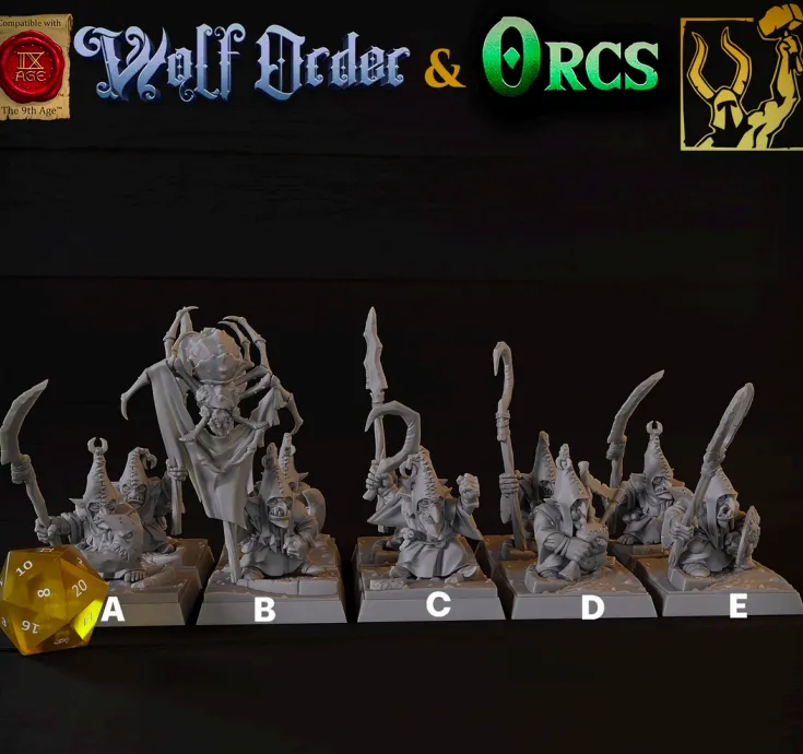 goblin, lança, guerreiro, aranha, homem, masculino