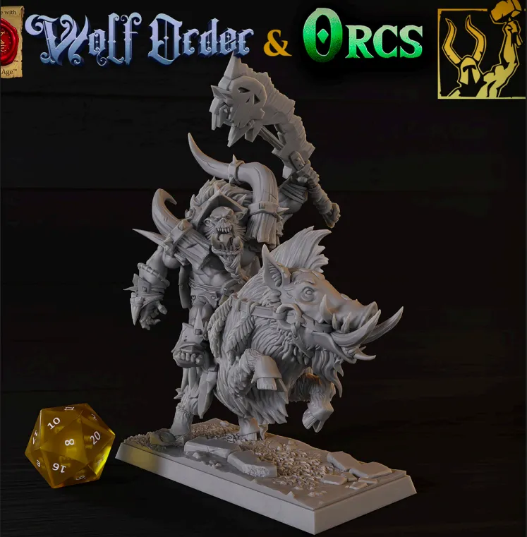 orc, ogro, guerreiro, homem, masculino, montaria, animal, animais, animais, javali