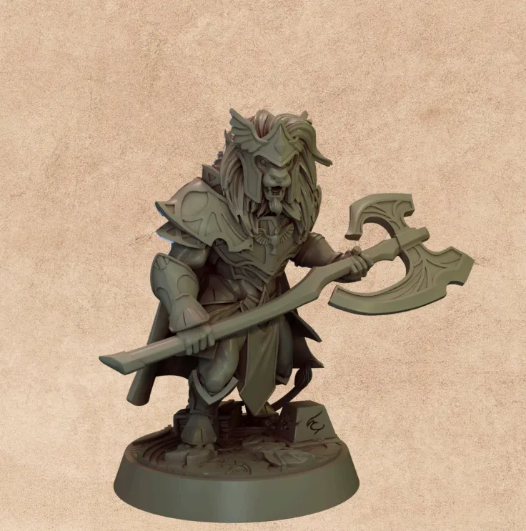 leão, animal, animais, licantropo, licantropia, lionfolkm machado, guerreiro, armadura, homem, masculino