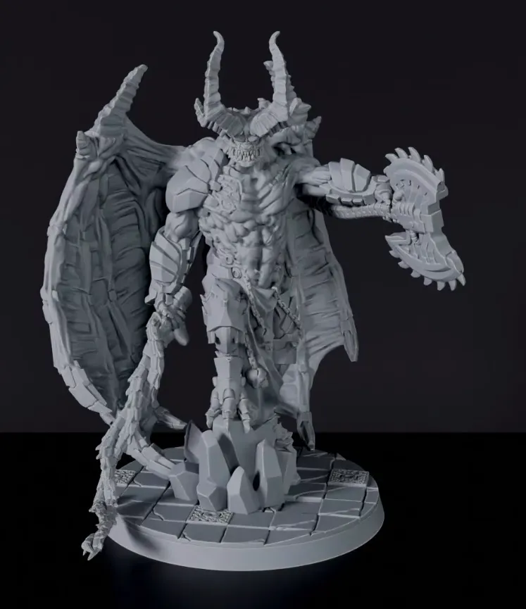 invocação, monstro, demonio, criatura, chifre, machado, asa, voador