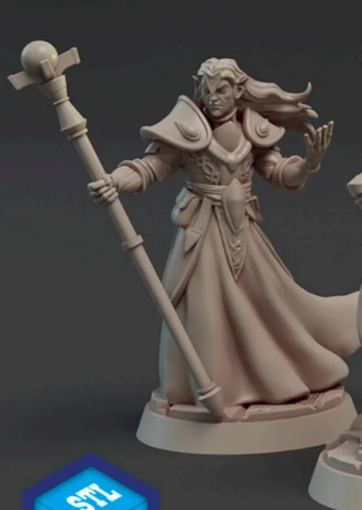 elfo, mago, cajado, masculino, homem