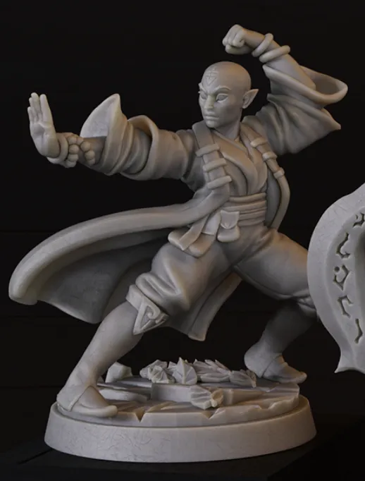 elfo, elfa, monge, mulher, feminino, careca