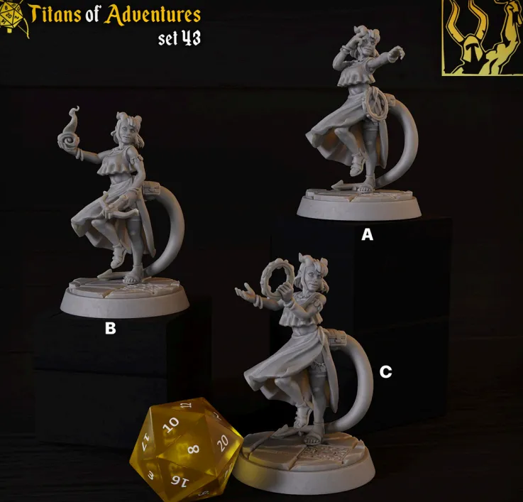 tiefling, ladino, ladina, chifres, mulher, feminino