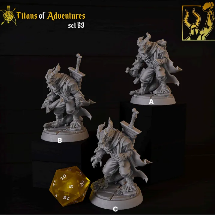 draconato, guerreiro, espada, chifre, masculino, homem