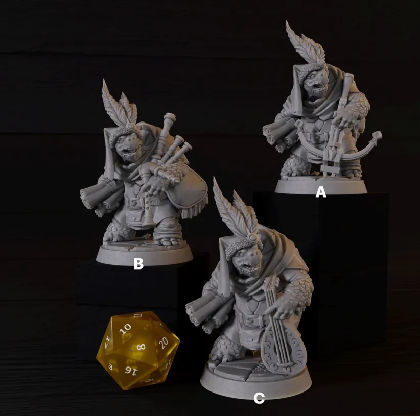 tartaruga, bardo, barda, música, músico, antropomorfo, violão, besta, gaita de fole, licantropo, licantropia