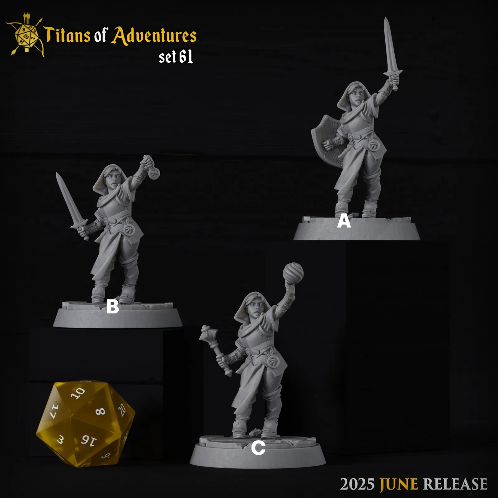 humano, humana, mulher, feminino, clérigo, sacerdote, suporte, cura, magia, cajado, orbe, espada, medalhão