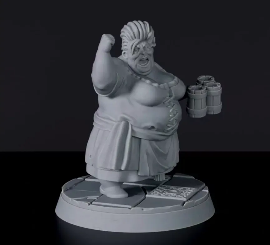 garçonete, atendente, empregada, mulher, feminino, npm, aldeão, aldeã, taverna, cerveja, copo, caneca, taverna