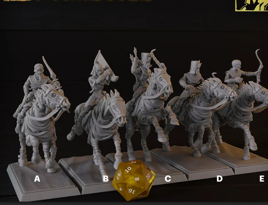 cavalaria, guerreiro, soldado, esqueleto, morto vivo, deserto, egito, egípcio, areia, arqueiro, montaria, cavalo, animal, animais, animais, harpa, instrumento musical, musica, bardo