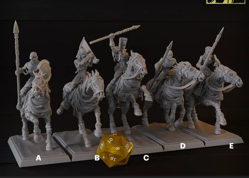 cavalaria, guerreiro, soldado, esqueleto, morto vivo, deserto, egito, egípcio, areia, lança, montaria, cavalo, animal, animais, animais, harpa, instrumento musical, musica, bardo