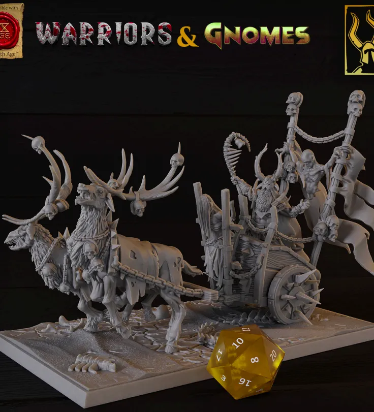 carruagem, carroça, veículo, guerreiro, nordico, alce, animal, animais