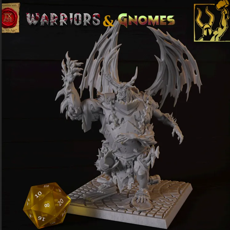 gigante, guerreiro, demonio, criatura, monstro, asa, voador, chifre